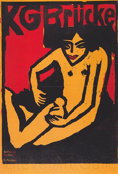 Ernst Ludwig Kirchner KG Brucke (Ausstellungsplakat der Galerie Arnold in Dresden) Spain oil painting art